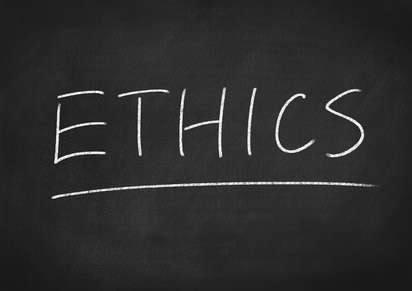 Ethics on chalkboard